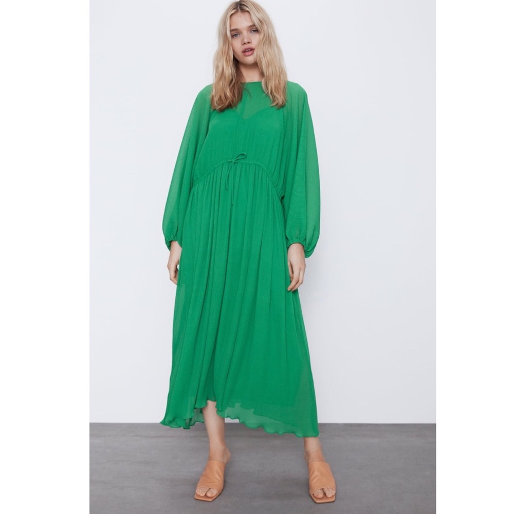 ZARA PLEATED DRESS - Picture 11 of 16